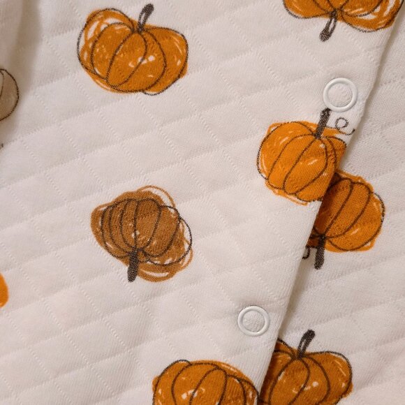 Lila & Jack pumpkin footie with matching beanie 3/6m - Picture 4 of 4